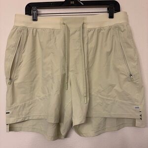 Lululemon Men’s Light Yellow License to Train Linerless Shorts XL